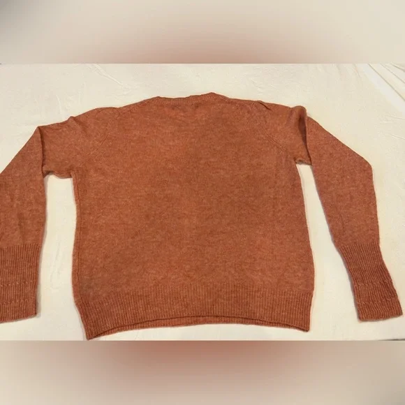 360Cashmere Burnt Orange Cashmere Cotton Crewneck Sweater Size S - Picture 5 of 5